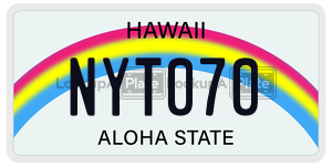 NYT070  license plate in HI