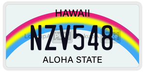 NZV548  license plate in HI