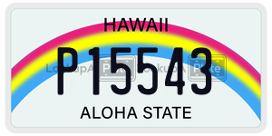 P15543 license plate in Hawaii