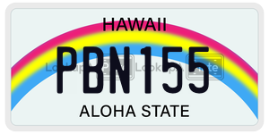 PBN155 license plate in Hawaii