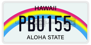 PBU155 license plate in Hawaii