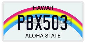 PBX503 license plate in Hawaii
