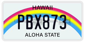 PBX873  license plate in HI