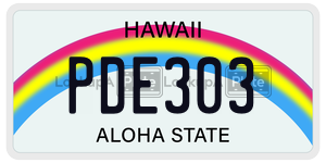 PDE303  license plate in HI