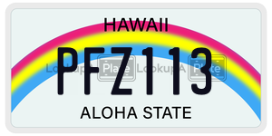 PFZ113  license plate in HI