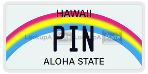 PIN  license plate in HI