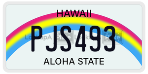 PJS493  license plate in HI