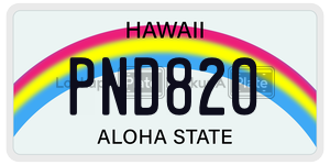 PND820  license plate in HI