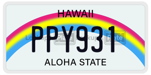 PPY931  license plate in HI