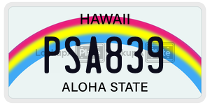PSA839  license plate in HI