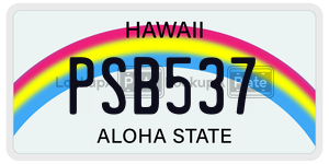 PSB537  license plate in HI