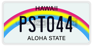 PST044  license plate in HI