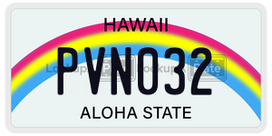 PVN032  license plate in HI