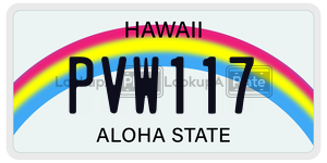 PVW117  license plate in HI