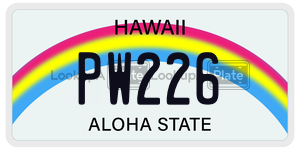 PW226 license plate in Hawaii