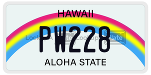 PW228 license plate in Hawaii
