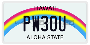 PW30U  license plate in HI