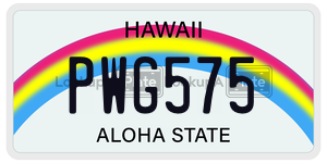 PWG575 license plate in Hawaii