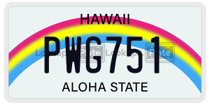 PWG751  license plate in HI