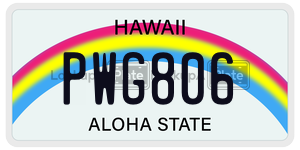 PWG806  license plate in HI