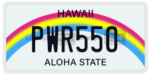 PWR550  license plate in HI