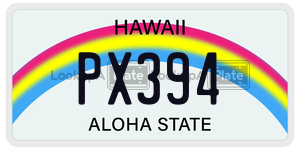 PX394  license plate in HI