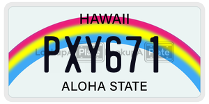 PXY671  license plate in HI