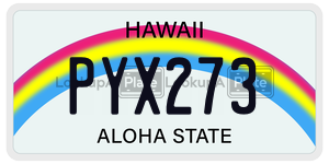 PYX273 license plate in Hawaii