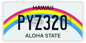 PYZ320  license plate in HI