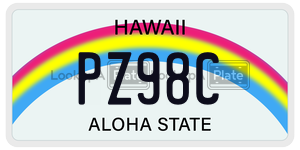PZ98C license plate in Hawaii