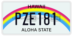 PZE181  license plate in HI