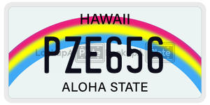 PZE656 license plate in Hawaii