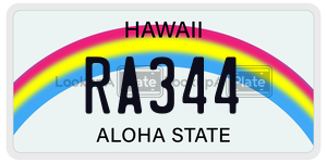 RA344  license plate in HI