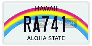 RA741  license plate in HI