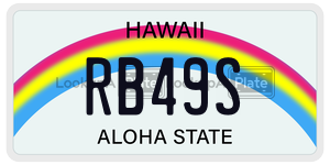 RB49S  license plate in HI