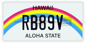 RB89V  license plate in HI