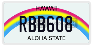 RBB608  license plate in HI