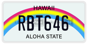 RBT646  license plate in HI