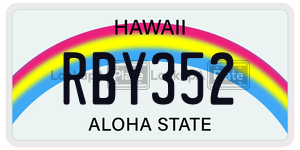RBY352 license plate in Hawaii