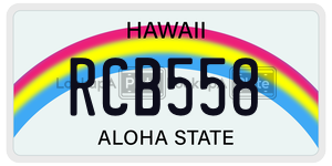 RCB558 license plate in Hawaii