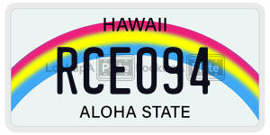 RCE094  license plate in HI