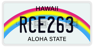RCE263  license plate in HI