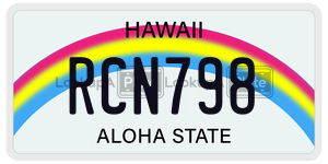 RCN798  license plate in HI