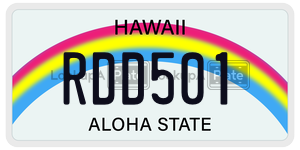 RDD501  license plate in HI