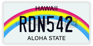 RDN542 license plate in Hawaii