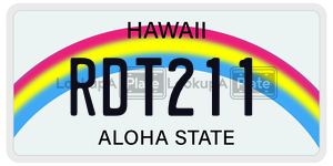 RDT211 license plate in Hawaii