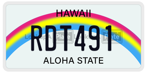 RDT491  license plate in HI