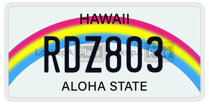 RDZ803  license plate in HI