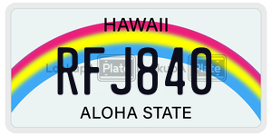 RFJ840 license plate in Hawaii