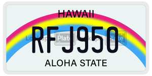 RFJ950  license plate in HI